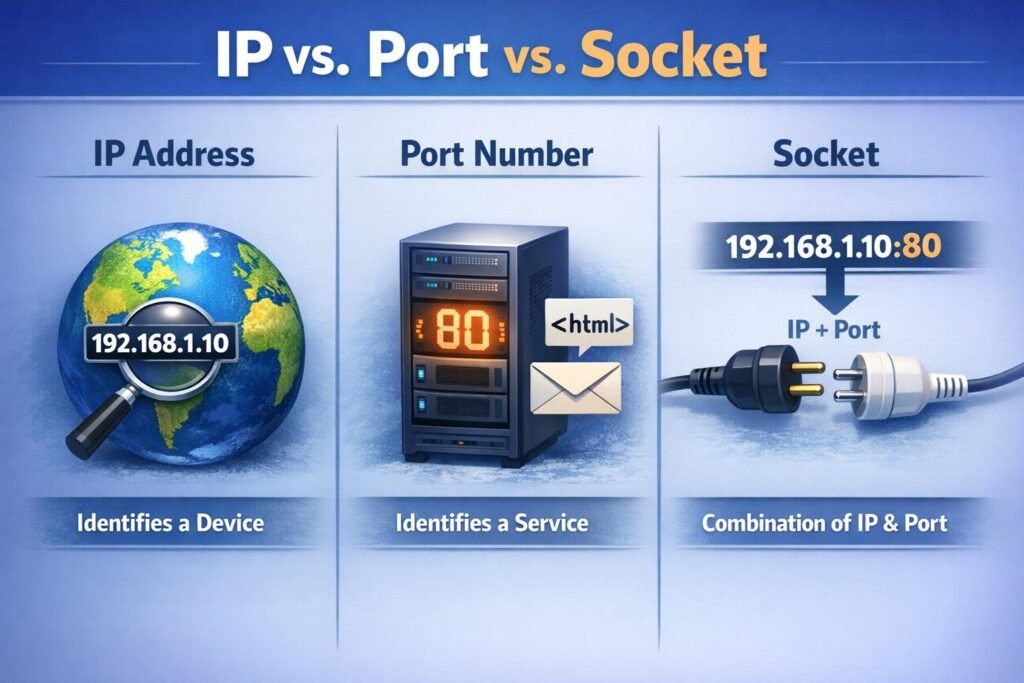 IP vs Port vs Socket